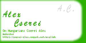 alex cserei business card